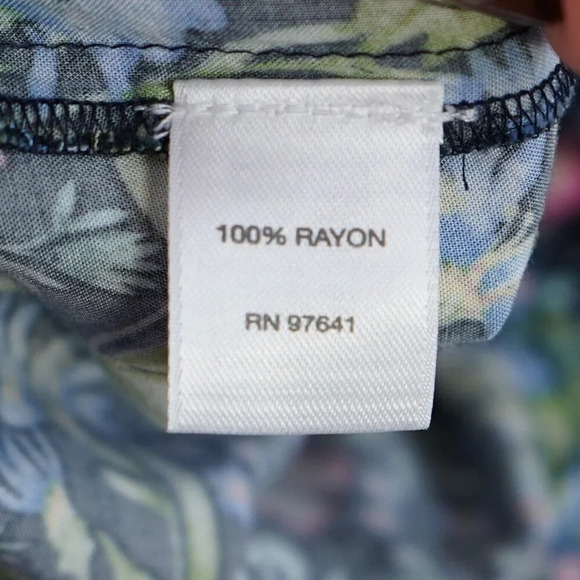 J Jill Dress Womens XL Midi Button Front Boho Cottagecore Dainty Floral Coastal - Picture 5 of 8